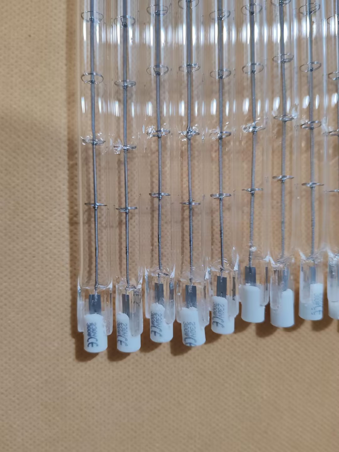 Half white reflector halogen heating bulb 380mm 400v 2000w quartz tube heating lamp